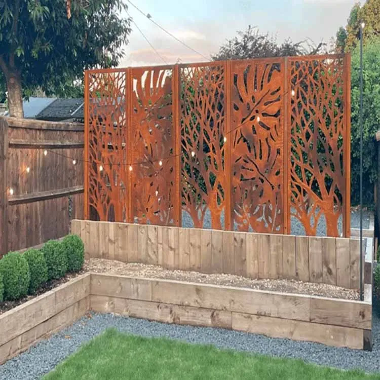 Konstnärlig Corten-partitionsskärm