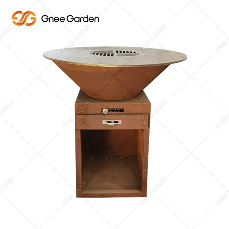 Modern Design Corten Outdoor Wood BBQ
