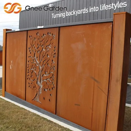 Tree Art Privacy Screen Garden Corten Panel