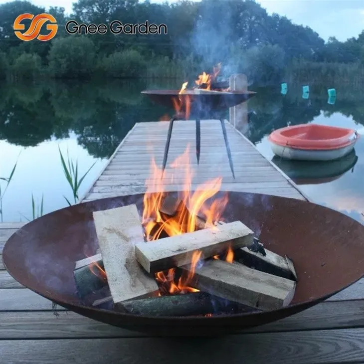 Corten Round Grill Fire Bowl Design