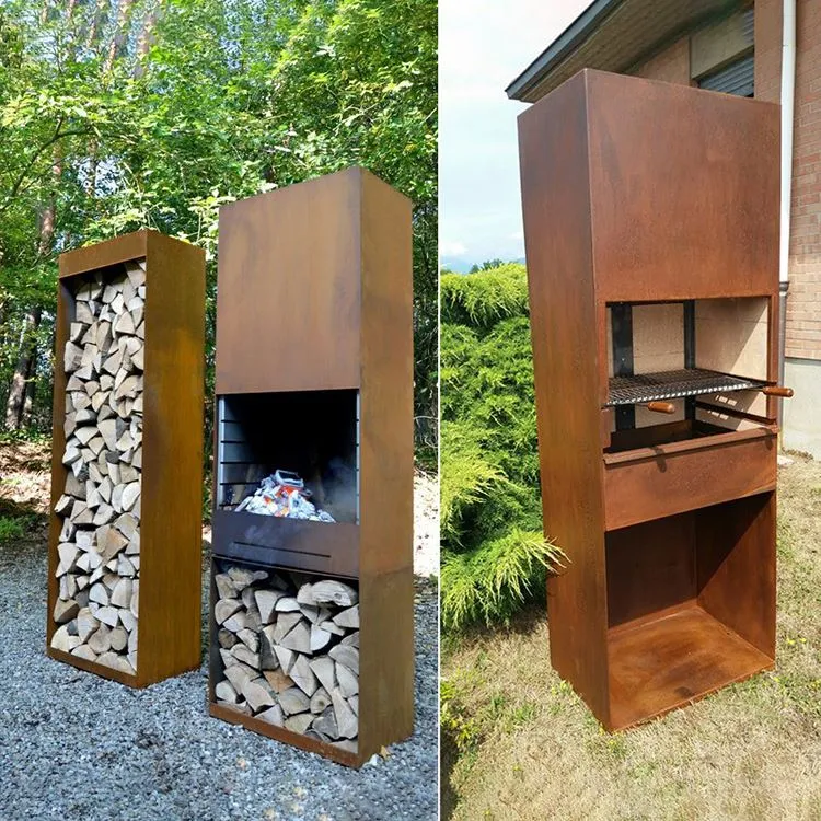 Corten Steel BBQ Öppen spis för matlagning utomhus