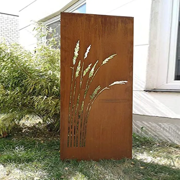 Corten Steel Garden Screen Rektangulär Anpassad