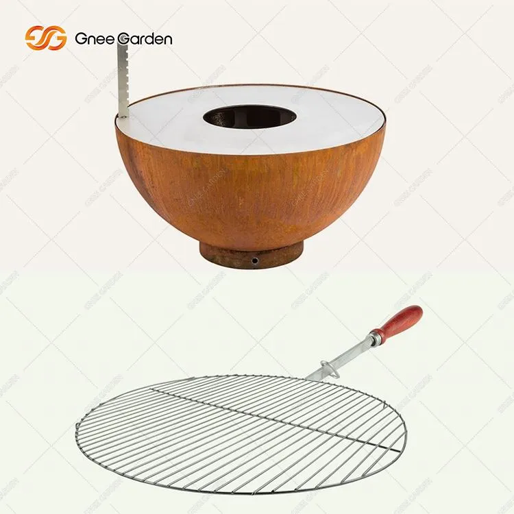 Cortenstål rund kolgrill