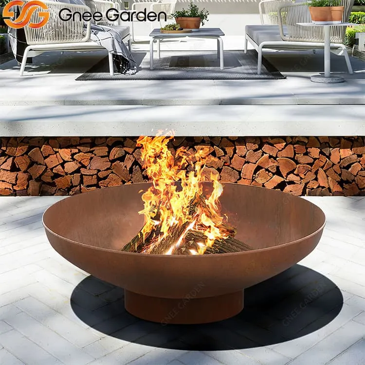 Hållbar Corten Steel Metal Fire Bowl