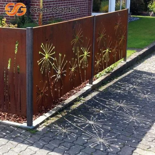 Garden Corten Steel Screen Maskros design