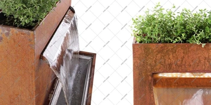Corten Steel garden waterfall fountain Corten Steel garden waterfall fountain