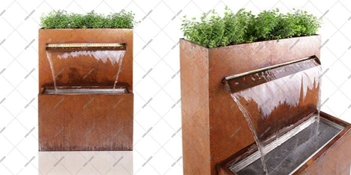 Corten Steel outdoor waterfall wall Corten Steel outdoor waterfall wall