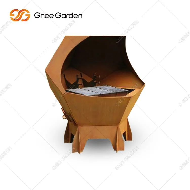 Stor cortenstål utomhusgrill