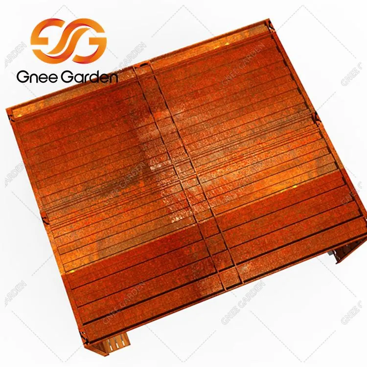 Modern trädgårdspergola i metall