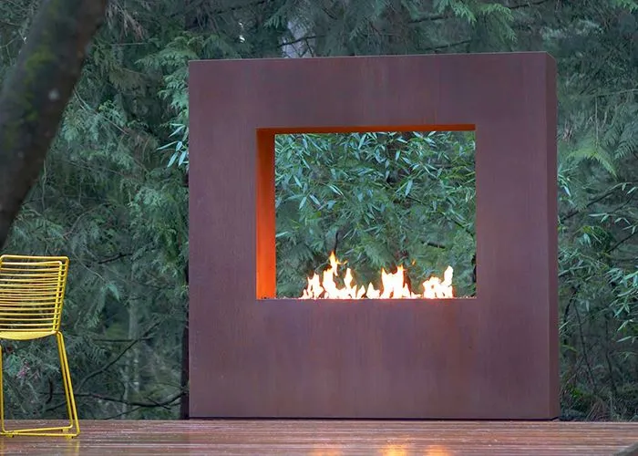 Utomhusvärmare Corten Steel Öppen spis