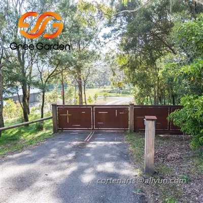 Corten stål bakgård metall grinddörr