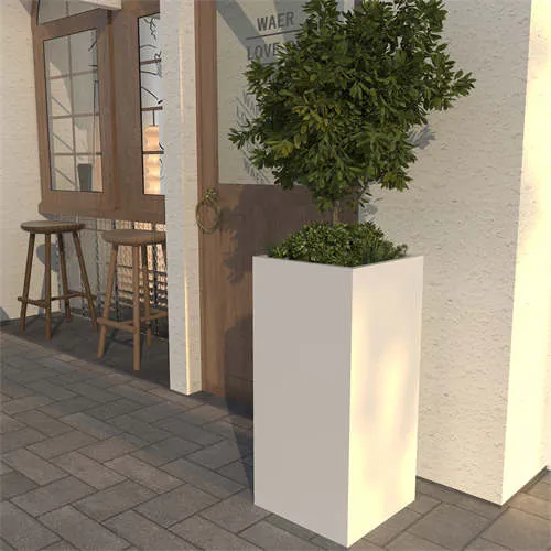 Vit lång plantering dekorativ skräddarsydd